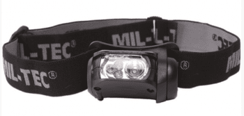 Miltec BLACK LED 4-COLOUR HEADLIGHT 65 Lumen